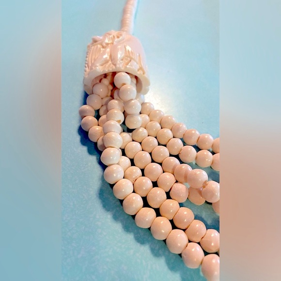 BONE Hand carved Tribal, beaded necklace. Made from bovine. Heavy,vintage 1960’s - Picture 16 of 16